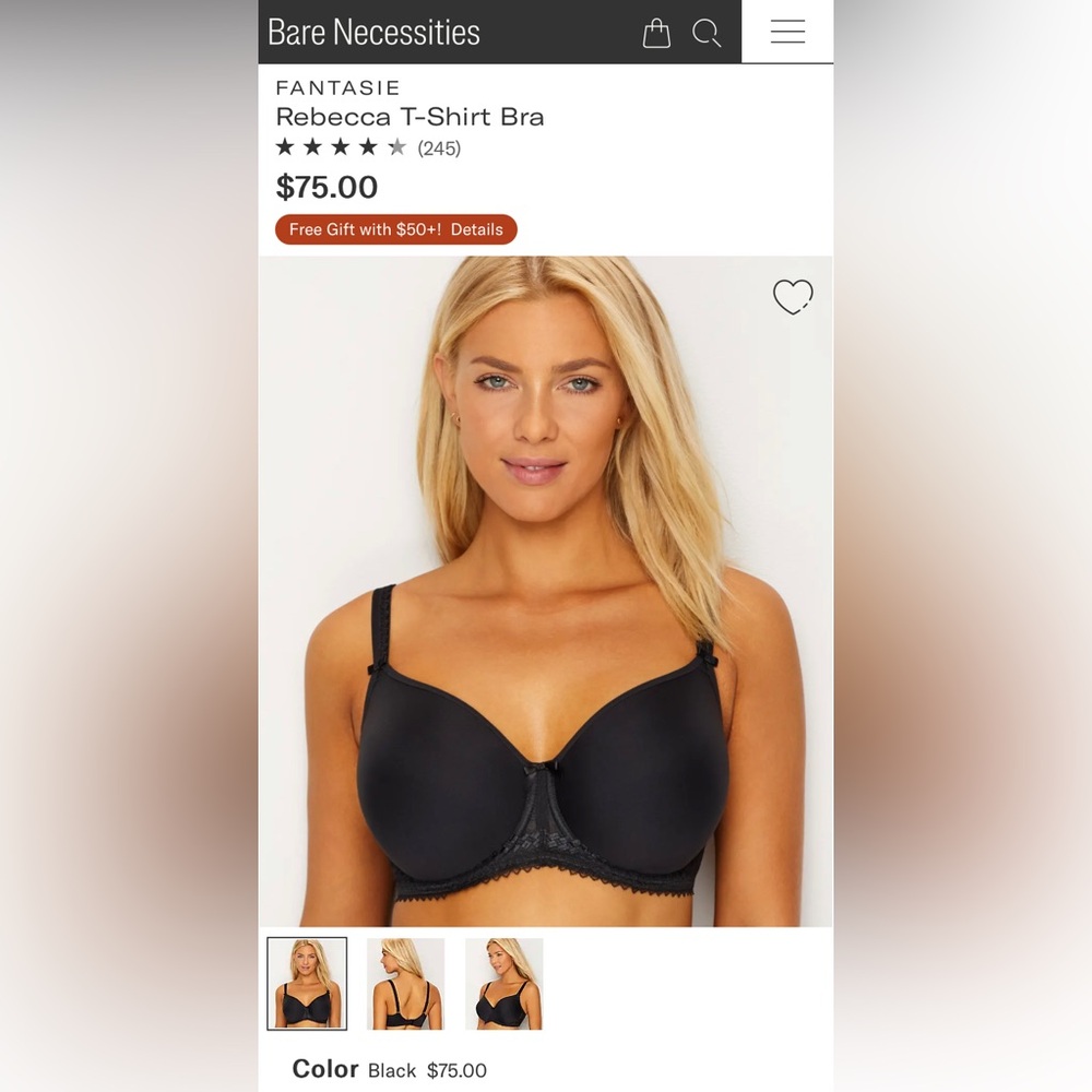 Bare Necessities NWT 32H Rebecca Tshirt bra